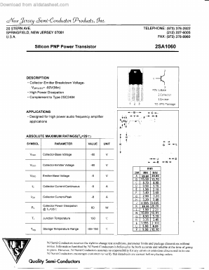 A1060 Datasheet PDF New Jersey Semiconductor