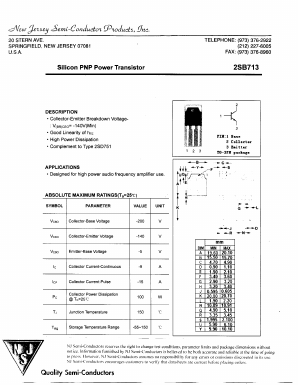 2SB713 Datasheet PDF New Jersey Semiconductor
