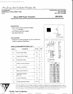 C2518 Datasheet PDF New Jersey Semiconductor