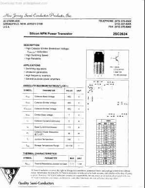 C2624 Datasheet PDF New Jersey Semiconductor