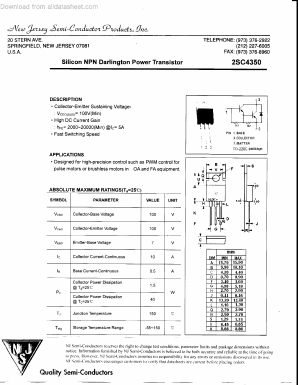 2SC4350 Datasheet PDF New Jersey Semiconductor