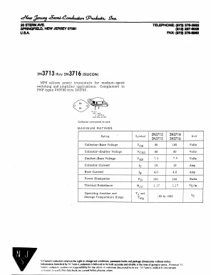 2N3713 Datasheet PDF New Jersey Semiconductor