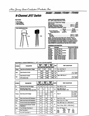 2N4092 Datasheet PDF New Jersey Semiconductor