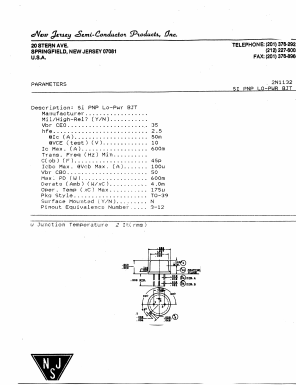 2N1132 Datasheet PDF New Jersey Semiconductor