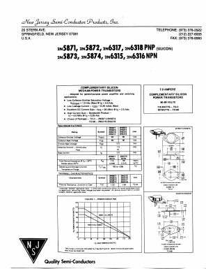 2N6318 Datasheet PDF New Jersey Semiconductor