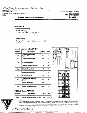 BUW50 Datasheet PDF New Jersey Semiconductor