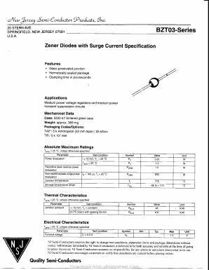 BZT03D82 Datasheet PDF New Jersey Semiconductor