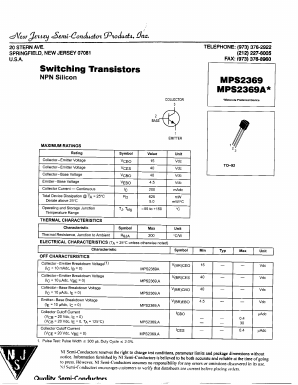 MPS2369 Datasheet PDF New Jersey Semiconductor