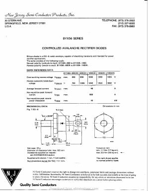 BYX55 Datasheet PDF New Jersey Semiconductor