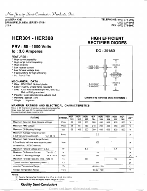 HER306 Datasheet PDF New Jersey Semiconductor