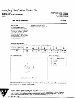 BLW81 Datasheet PDF New Jersey Semiconductor