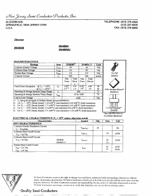 2N4854U Datasheet PDF New Jersey Semiconductor