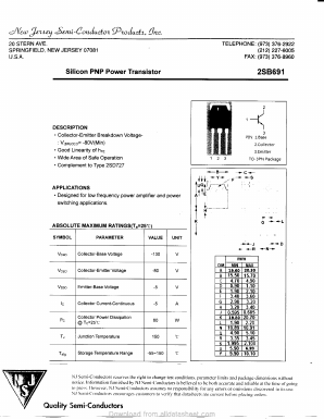 2SB691 Datasheet PDF New Jersey Semiconductor