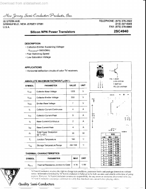 2SC4940 Datasheet PDF New Jersey Semiconductor