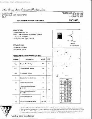 C5993 Datasheet PDF New Jersey Semiconductor