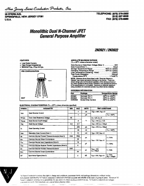 2N3922 Datasheet PDF New Jersey Semiconductor
