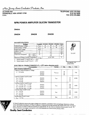 2N4235 Datasheet PDF New Jersey Semiconductor