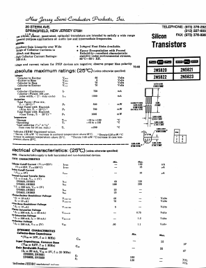 2N5820 Datasheet PDF New Jersey Semiconductor