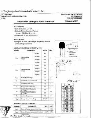 BDV64B Datasheet PDF New Jersey Semiconductor