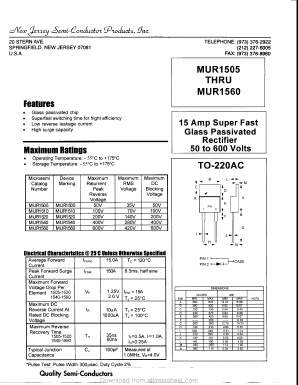 MUR1505 Datasheet PDF New Jersey Semiconductor