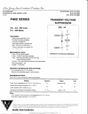 P4KE10 Datasheet PDF New Jersey Semiconductor