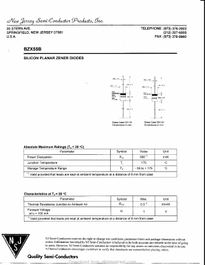BZX55B20 Datasheet PDF New Jersey Semiconductor