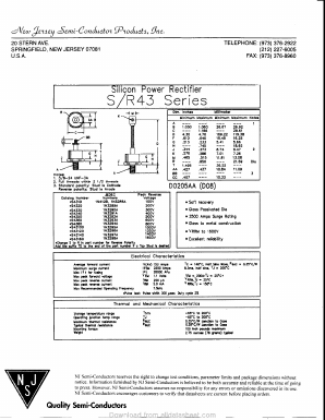 1N3288 Datasheet PDF New Jersey Semiconductor