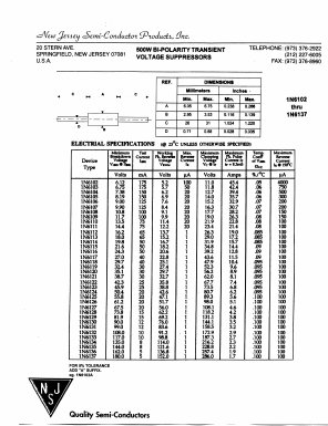 1N6106 Datasheet PDF New Jersey Semiconductor