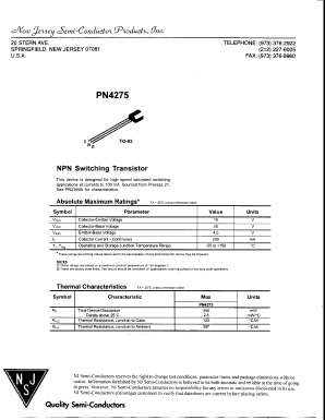 PN4275 Datasheet PDF New Jersey Semiconductor