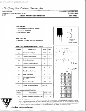 2SC4583 Datasheet PDF New Jersey Semiconductor