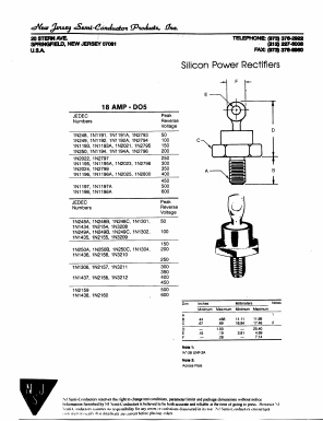 1N1191A Datasheet PDF New Jersey Semiconductor