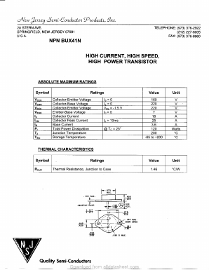 BUX41N Datasheet PDF New Jersey Semiconductor