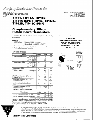 TIP42B Datasheet PDF New Jersey Semiconductor