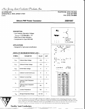 2SB1057Q Datasheet PDF New Jersey Semiconductor