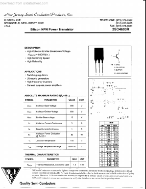 2SC4603R Datasheet PDF New Jersey Semiconductor
