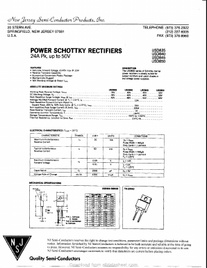 USD850 Datasheet PDF New Jersey Semiconductor