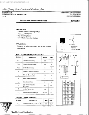 2SC5382 Datasheet PDF New Jersey Semiconductor