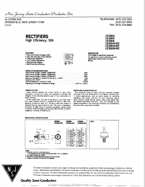 UES805HR2 Datasheet PDF New Jersey Semiconductor