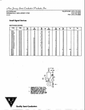 1N916 Datasheet PDF New Jersey Semiconductor