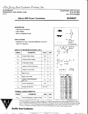 BU508DF Datasheet PDF New Jersey Semiconductor