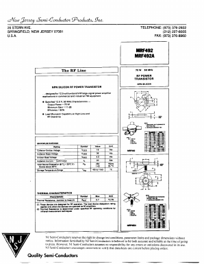 MRF492 Datasheet PDF New Jersey Semiconductor