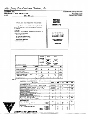 MRF571 Datasheet PDF New Jersey Semiconductor