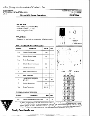 BU508DX Datasheet PDF New Jersey Semiconductor