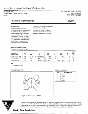 BLW96 Datasheet PDF New Jersey Semiconductor