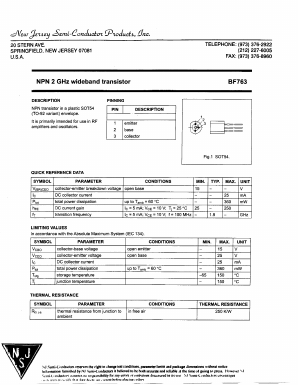 BF763 Datasheet PDF New Jersey Semiconductor