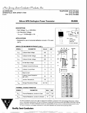 BU806 Datasheet PDF New Jersey Semiconductor