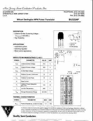 BU323AP Datasheet PDF New Jersey Semiconductor