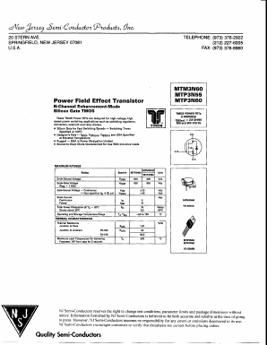 MTP3N55 Datasheet PDF New Jersey Semiconductor