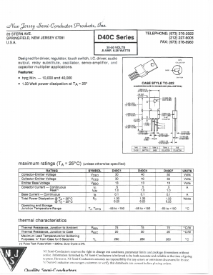 D40C1 Datasheet PDF New Jersey Semiconductor