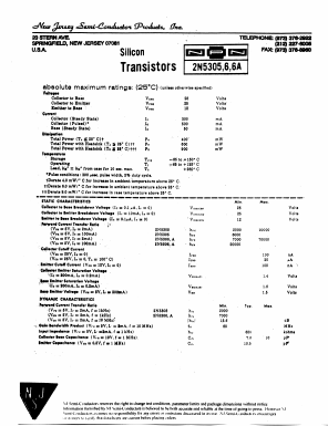 2N5306A Datasheet PDF New Jersey Semiconductor